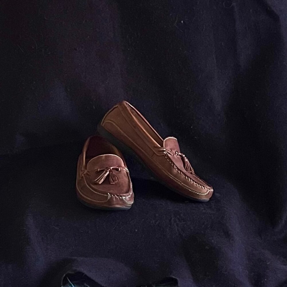 J & M (Johnson & Murphey) Mens Brown Sheepskin Memory Foam Loafers*